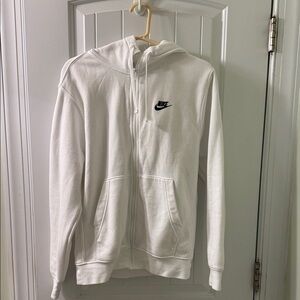 Nike Classic White Zip-Up Hoodie